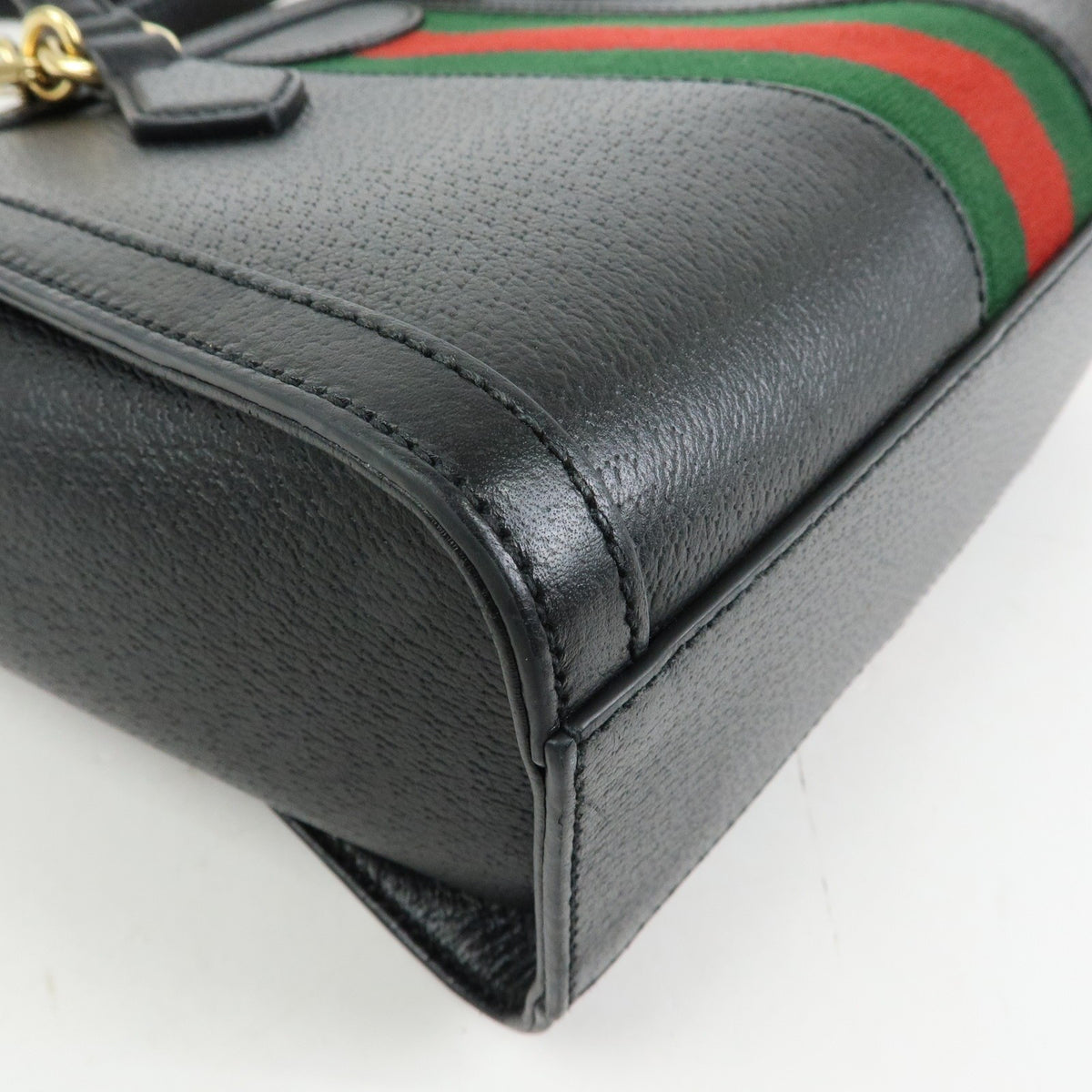 Gucci Ophidia Top Handle Leather, Black, Leather, Tote Bag