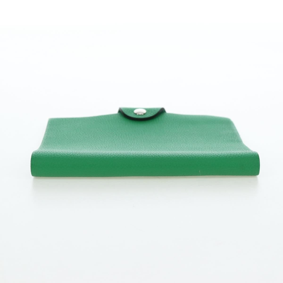 Hermes Ulysse Agenda Cover Leather, Green, Leather, Wallet