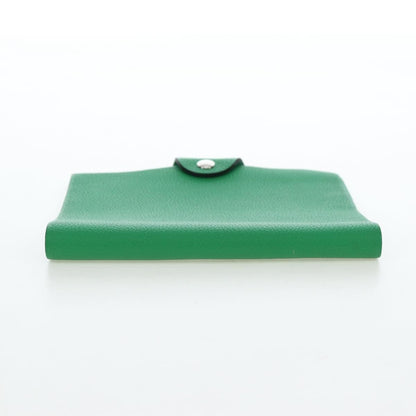 Hermes Ulysse Agenda Cover Leather, Green, Leather, Wallet