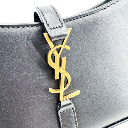 Saint Laurent Le 5 a 7 Hobo Leather, Black, Leather, Shoulder Bag