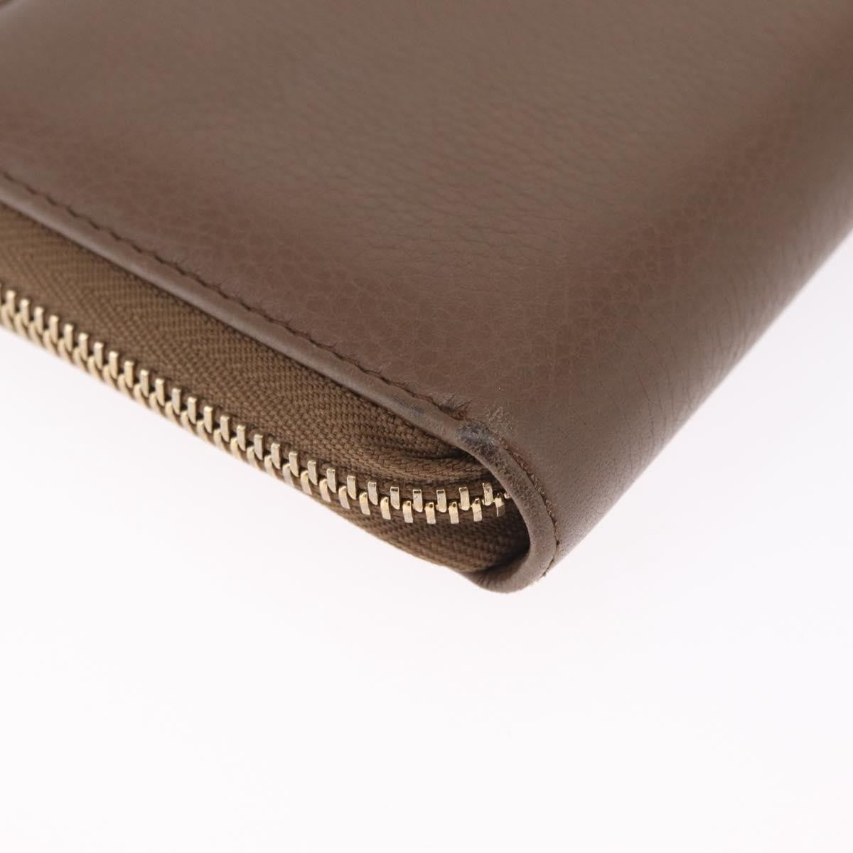 Gucci Soho Double Zip Around Leather, Brown, Leather, Wallet