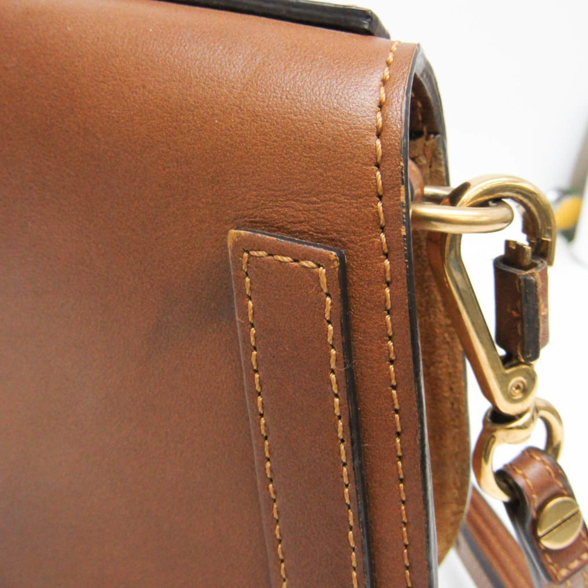 Chloe Nile Studded Suede and Leather, Brown, Leather, Crossbody Bag