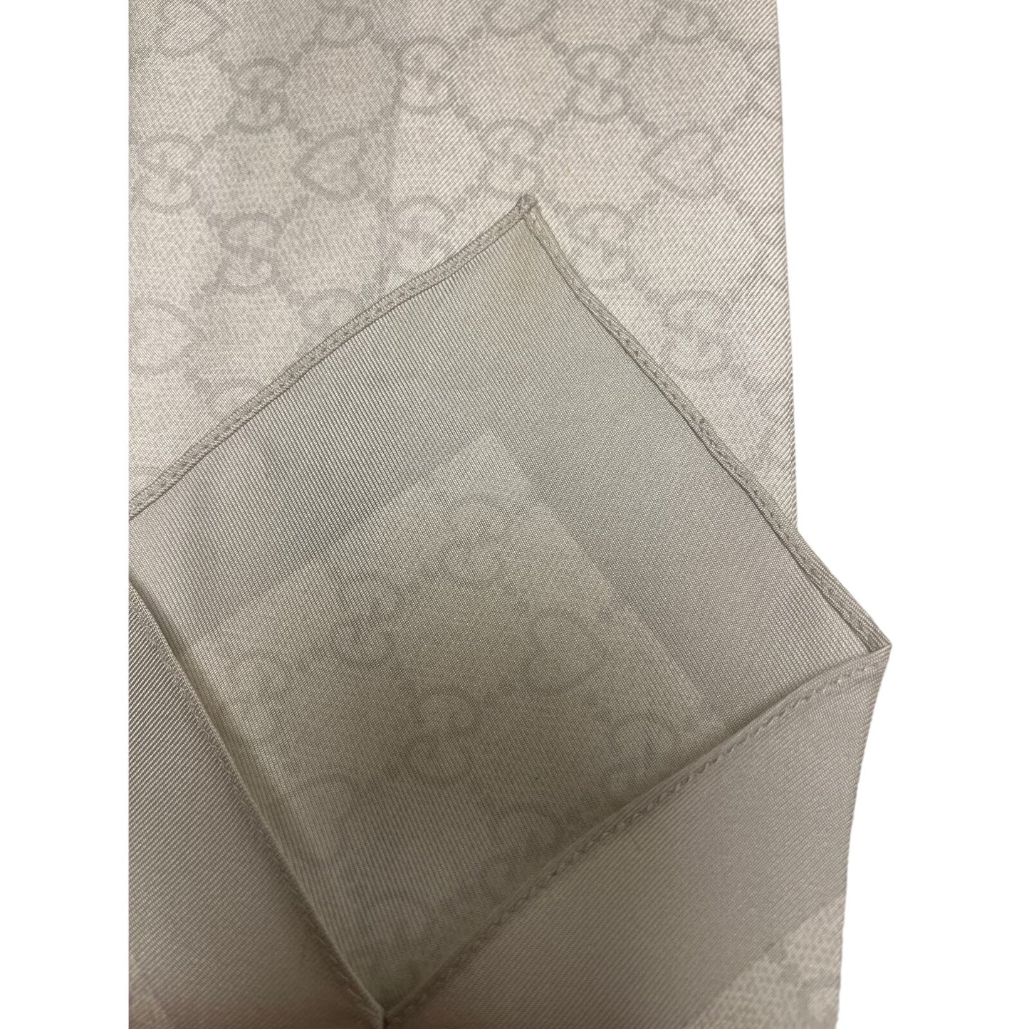 Gucci Silk Scarf 84x11.5cm Ivory Gray