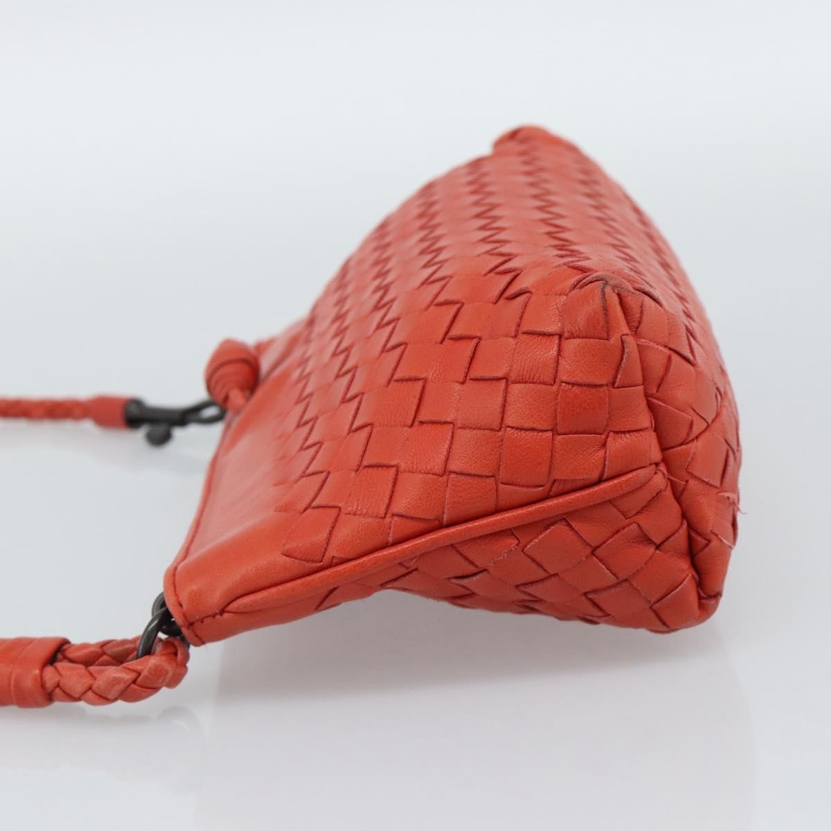 Bottega Veneta Zip Clutch Leather with Intrecciato Snakeskin Detail, Red, Leather, Clutch
