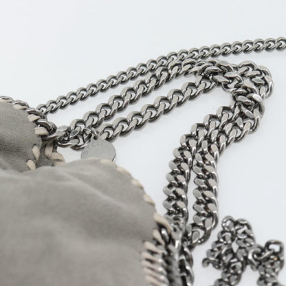 Stella McCartney Falabella Fold Over Shaggy Deer, Gray, Polyester, Shoulder Bag
