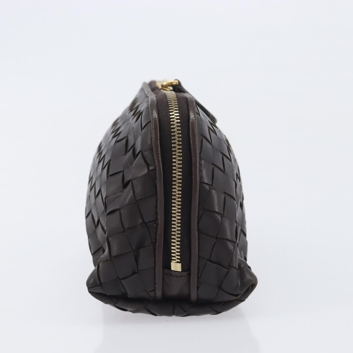 Bottega Veneta Zip Clutch Leather, Brown, Leather, Clutch