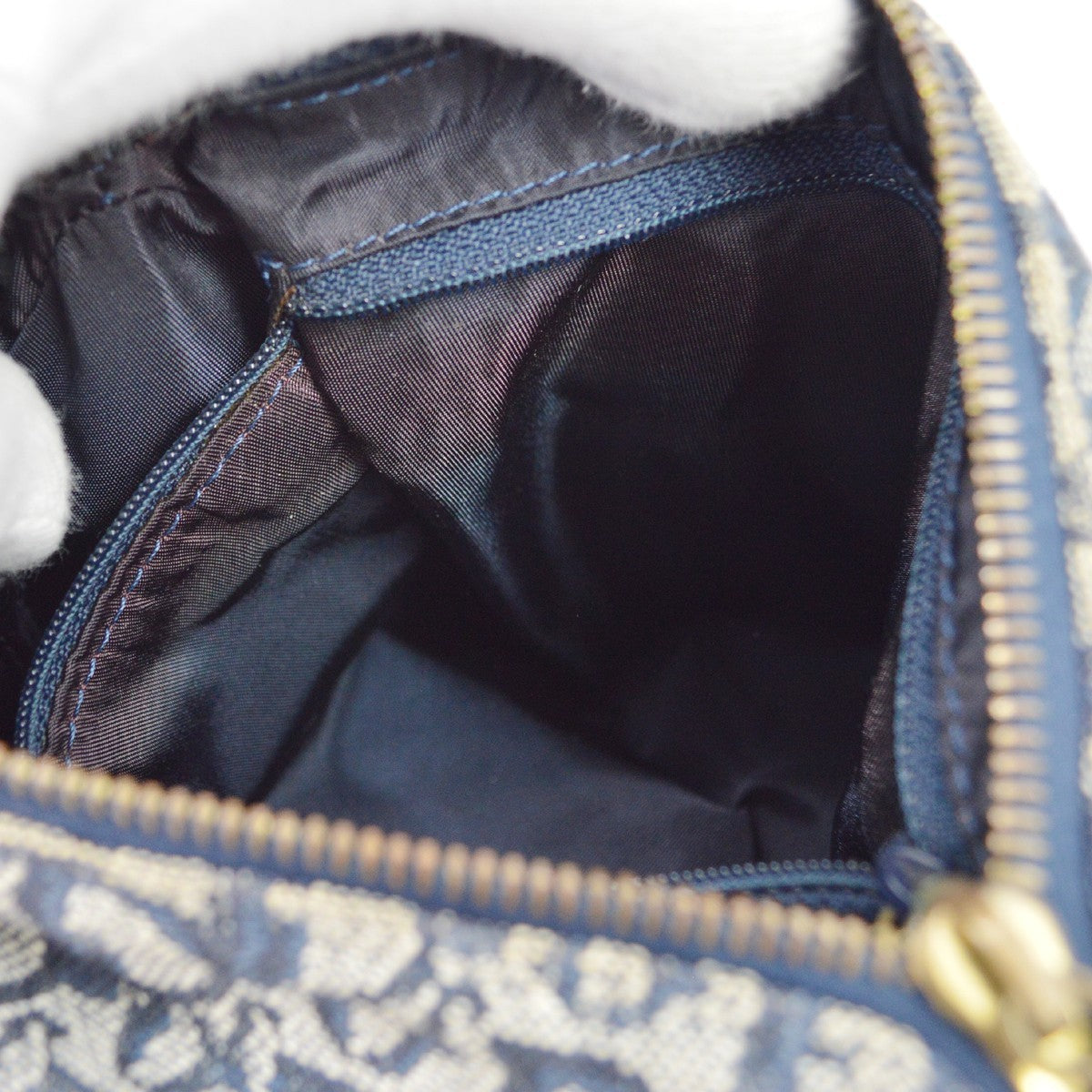 Christian Dior Vintage Trotter Boston Diorissimo Canvas, Navy, Canvas, Handbag