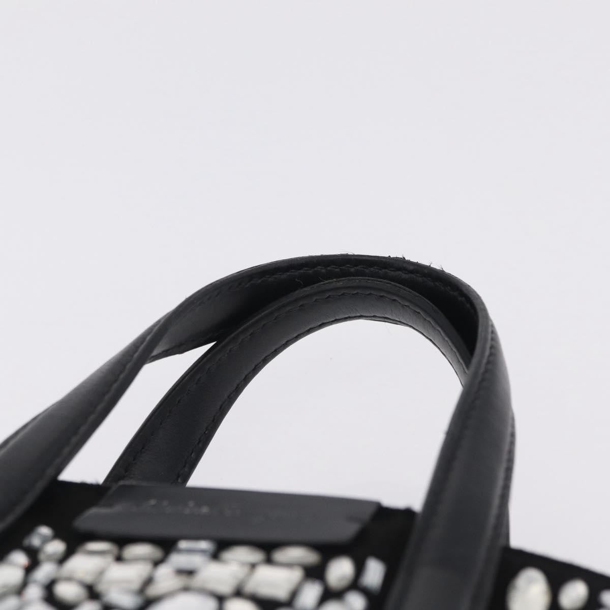 Salvatore Ferragamo Convertible Crystal Embellished Leather, Black, Leather, Tote Bag