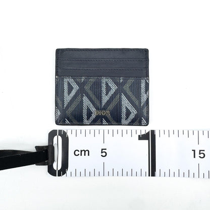 Christian Dior Card Holder Oblique Canvas and Leather, Navy, Canvas, Card Holder