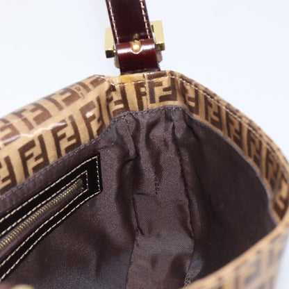 Fendi Mamma Baguette Zucca patent leather, Beige, Canvas, Shoulder Bag