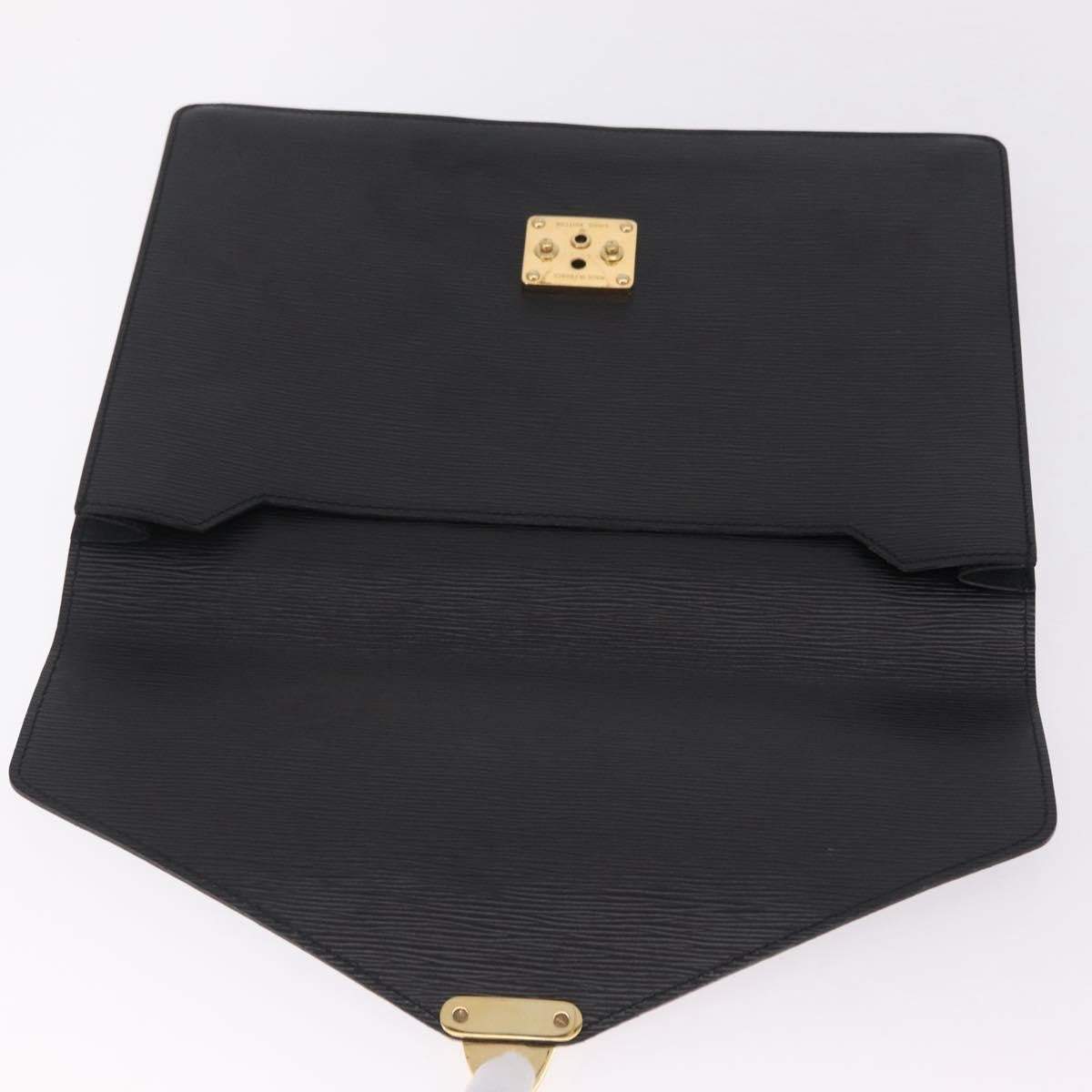 Louis Vuitton Porte-Documents Senateur Epi Leather, Black, Leather, Handbag