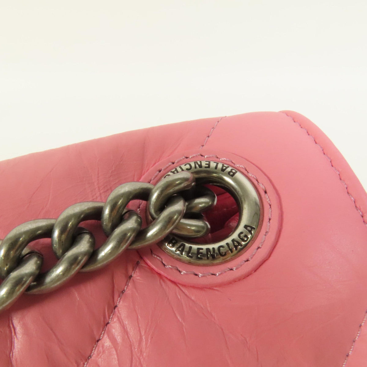 Balenciaga Hourglass Chain Crossbody Bag Leather, Pink, Leather, Crossbody Bag