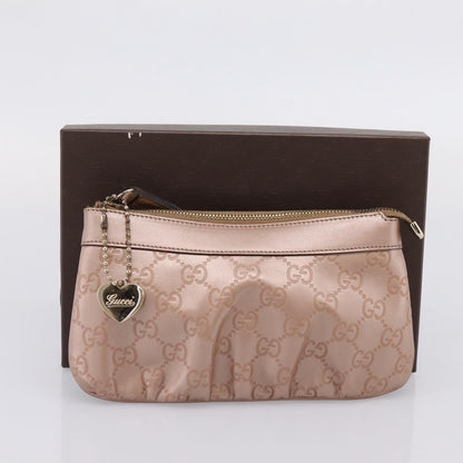 Gucci Heart Wristlet Guccissima Leather, Pink, Leather, Clutch