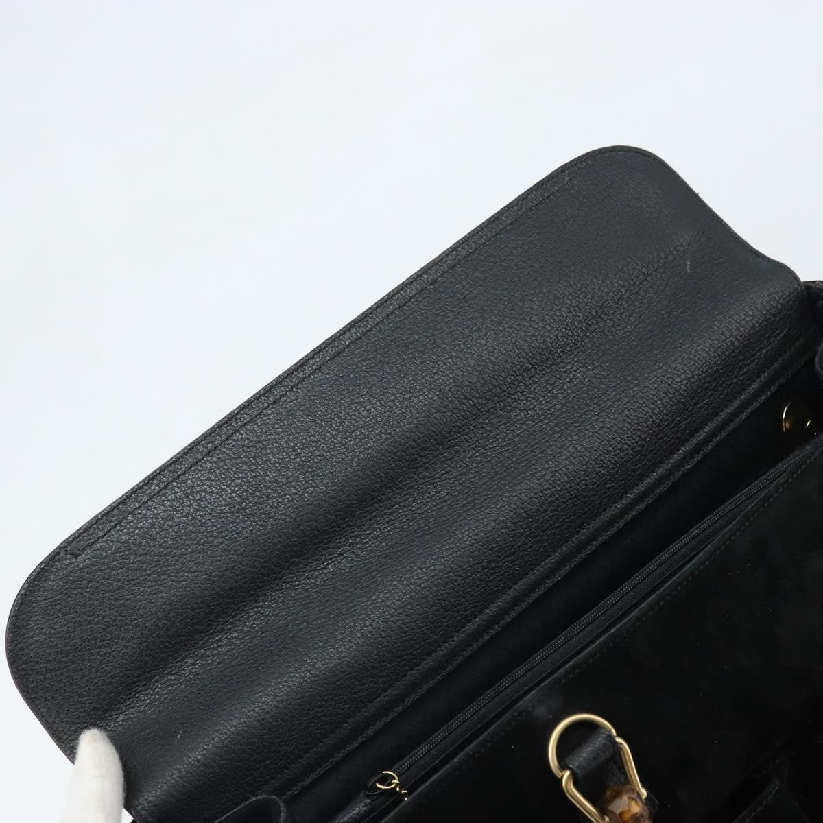 Gucci Bamboo Suede, Black, Suede, Tote Bag