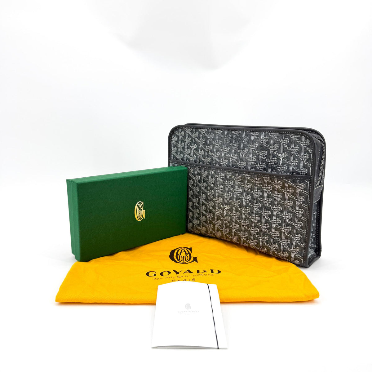 Goyard Jouvence Toiletry Coated Canvas, Black, Canvas, Clutch