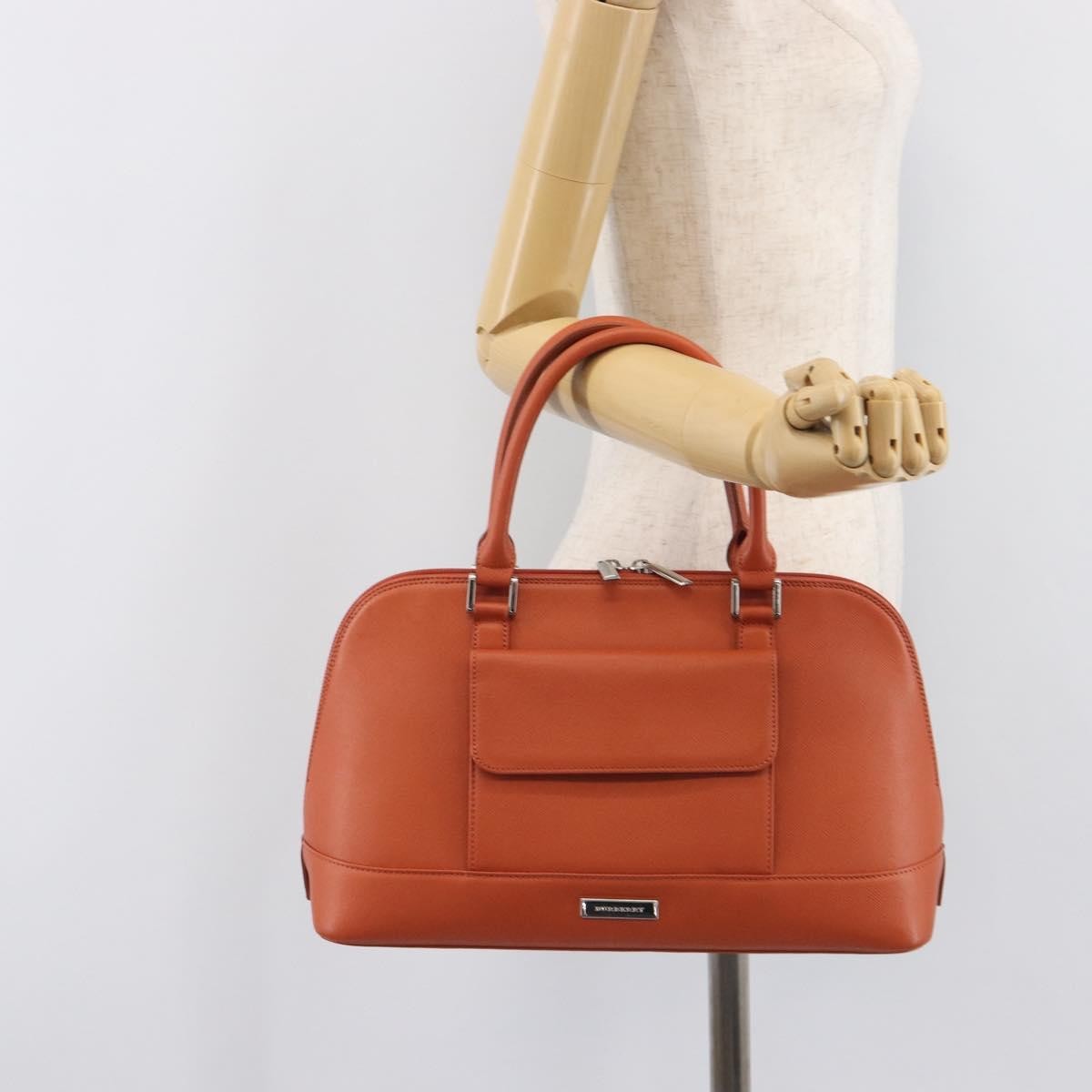 Burberry Handbag Leather, Orange, Leather, Handbag