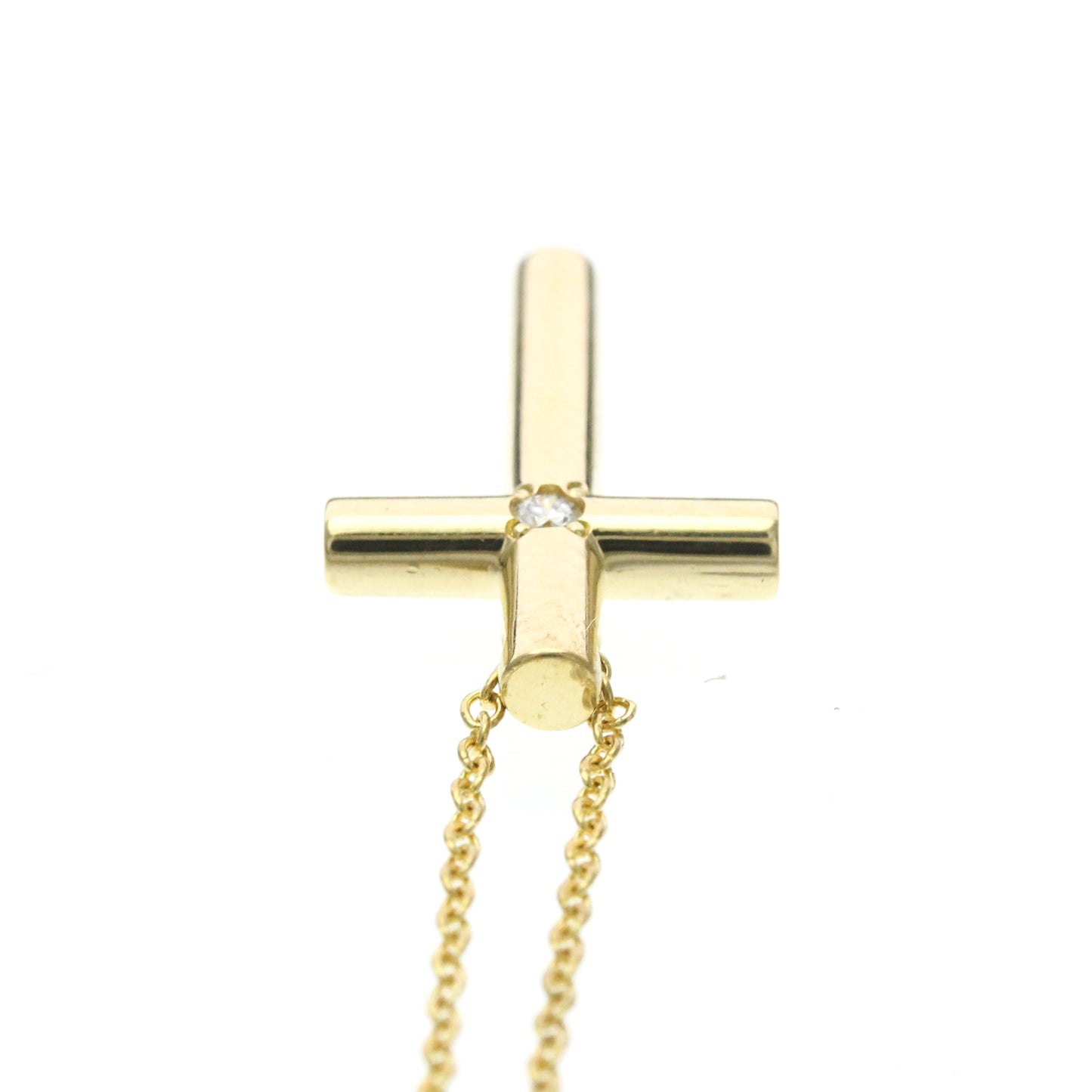 Tiffany & Co. Cross Pendant 18K Yellow Gold with Diamond, Gold, Yellow Gold, Necklace