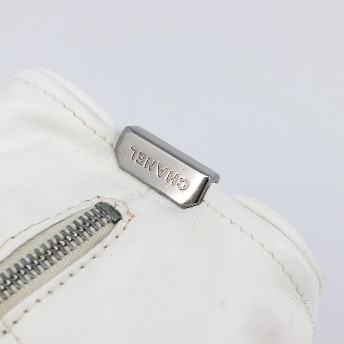 Chanel Square Stitch CC Boston Quilted Leather, White, Leather, Handbag