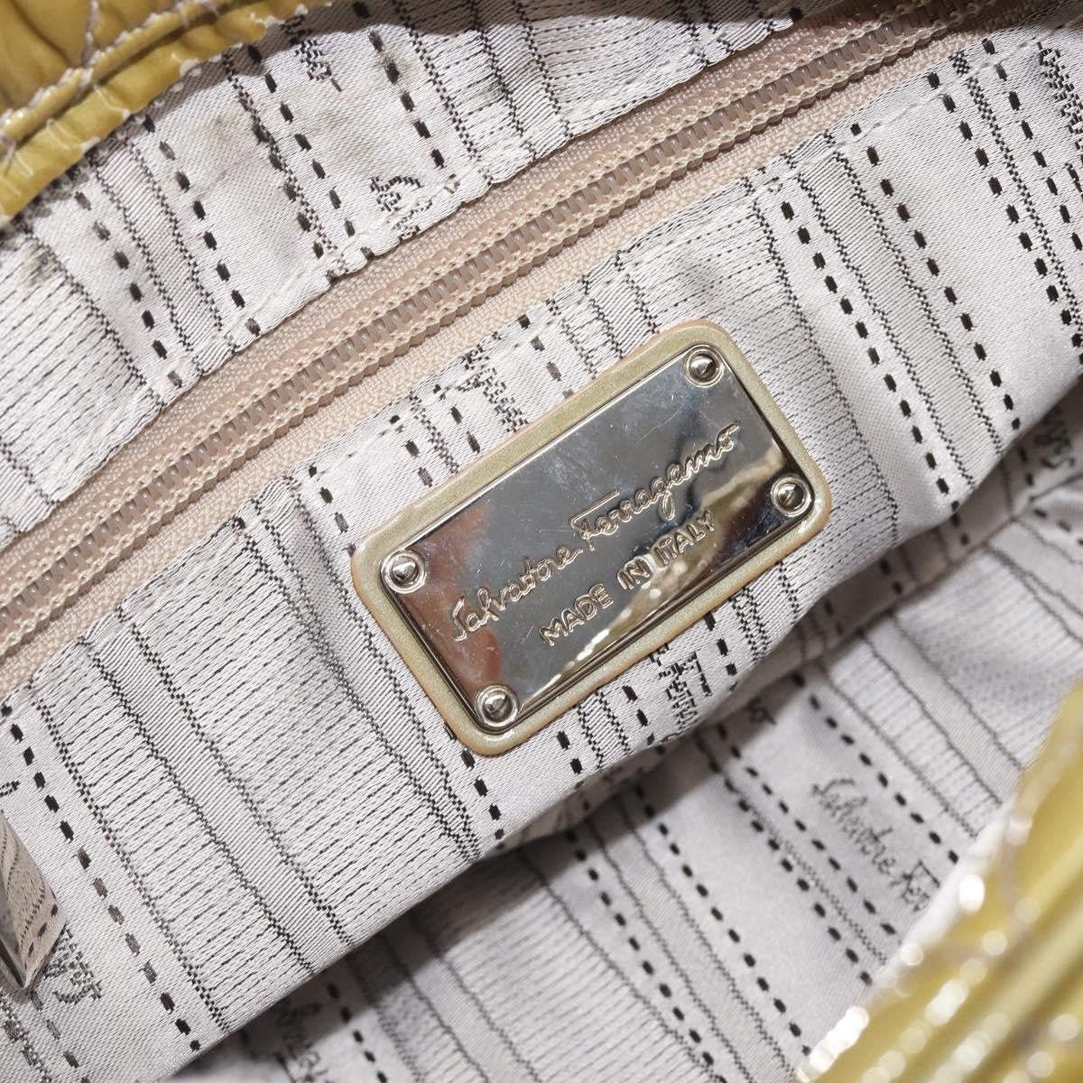 Salvatore Ferragamo Vala Patent Leather, Green, Patent Leather, Shoulder Bag