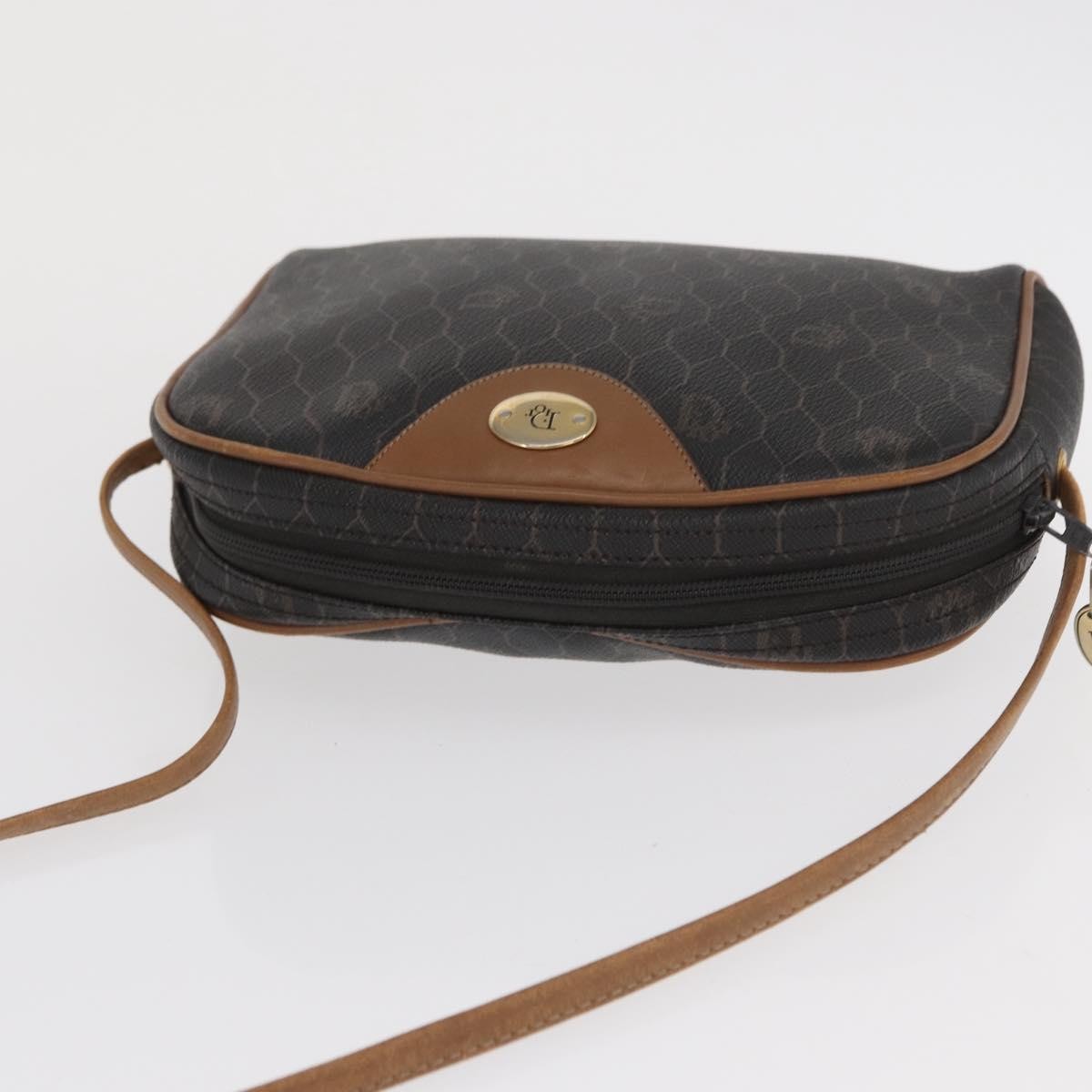 Christian Dior Vintage Honeycomb Canvas and Leather, Black, Canvas, Shoulder Bag
