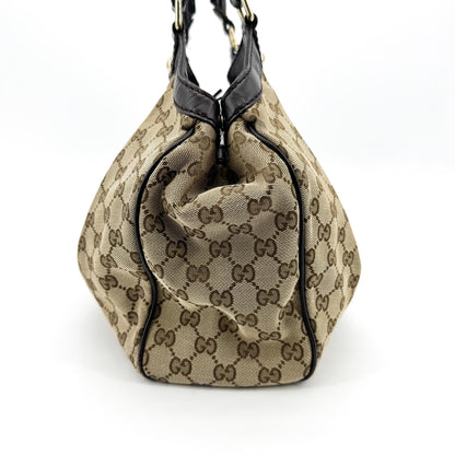 Gucci Sukey Tote GG Canvas and leather, Beige, Canvas, Tote Bag