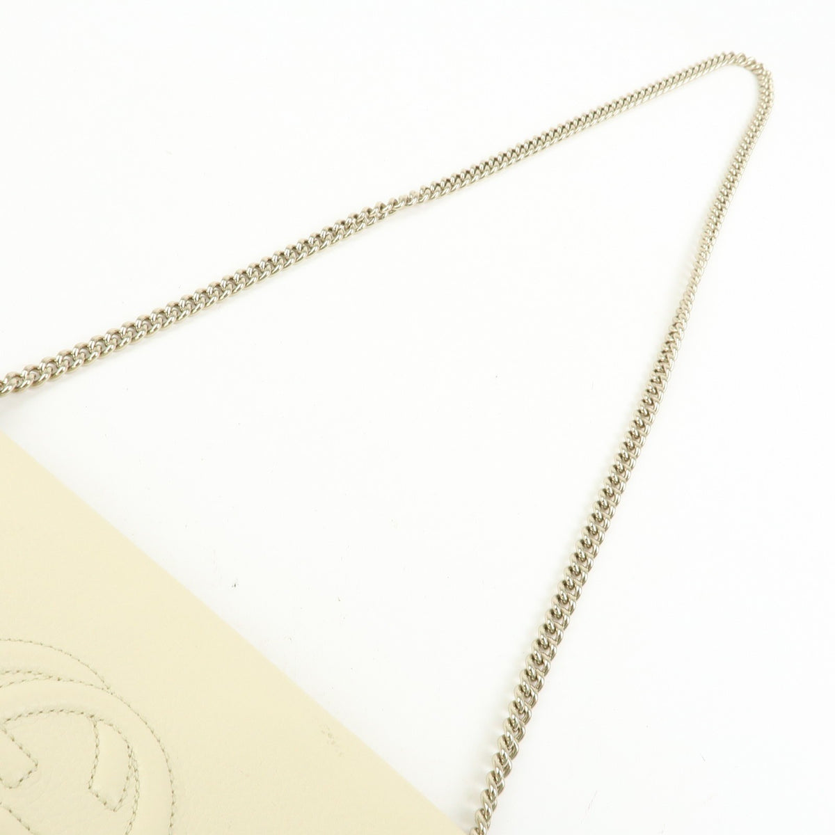 Gucci Soho Chain Leather, White, Leather, Crossbody Bag
