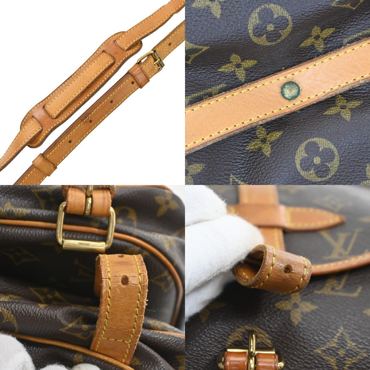 Louis Vuitton Saumur Monogram, Brown, Canvas, Shoulder Bag