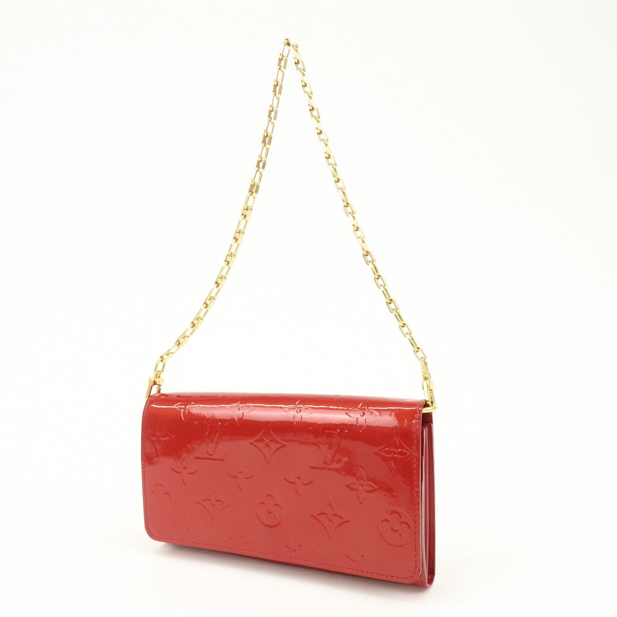 Louis Vuitton Chaine Monogram Vernis, Red, Patent Leather, Crossbody Bag