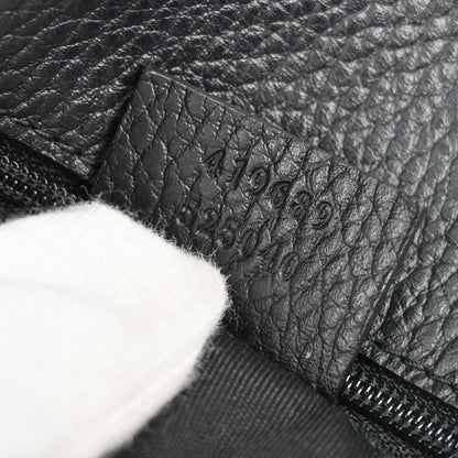 Gucci Vintage Open Shoulder Bag (Outlet) GG Canvas with Leather, Black, Canvas, Shoulder Bag