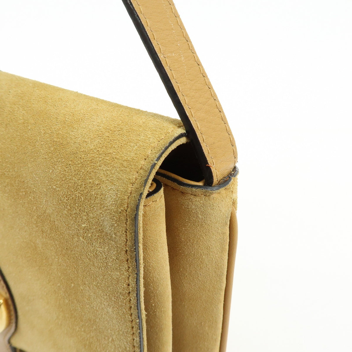 Gucci Arli Suede with Leather, Beige, Suede, Shoulder Bag