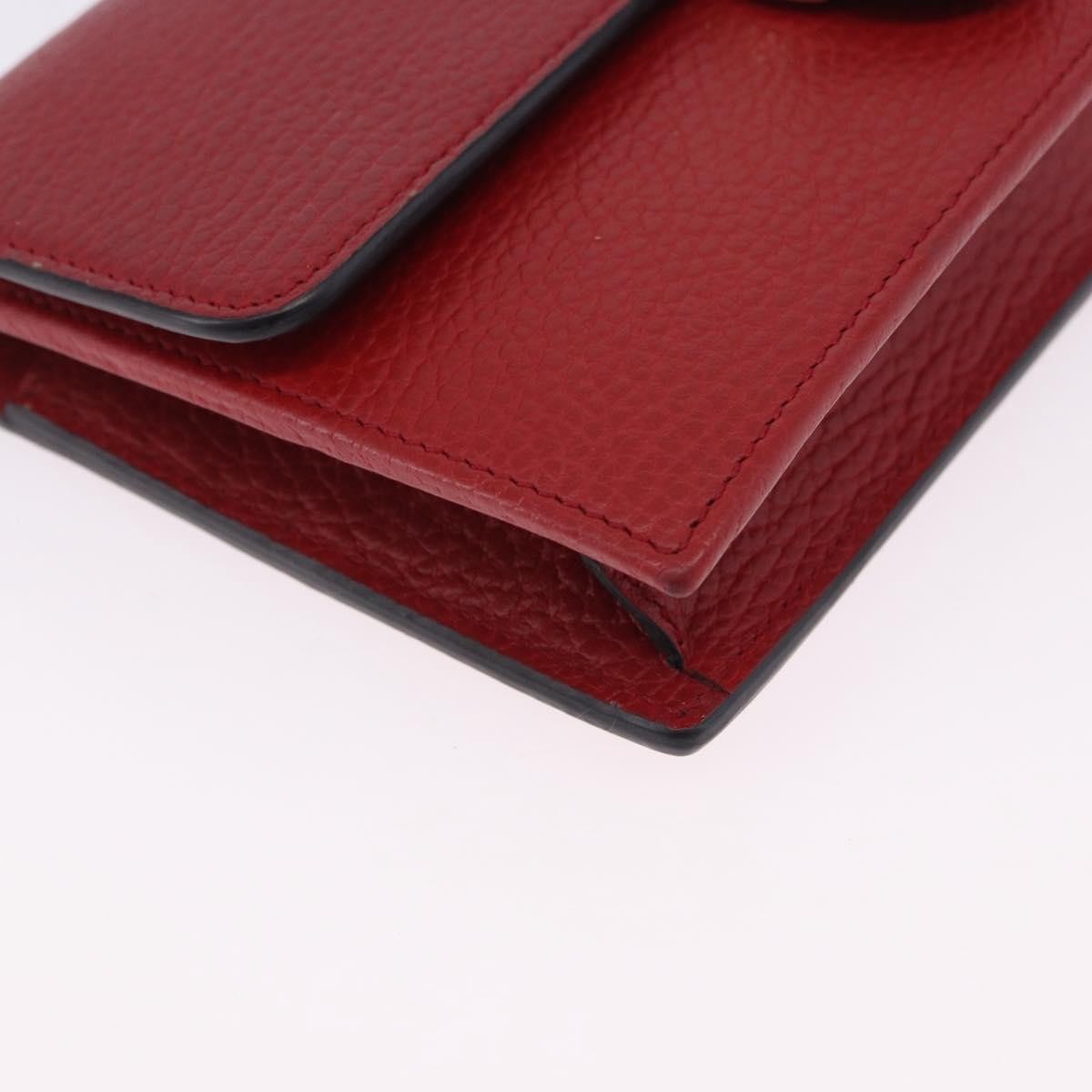 Gucci Interlocking Wallet on Chain Leather, Red, Leather, Shoulder Bag