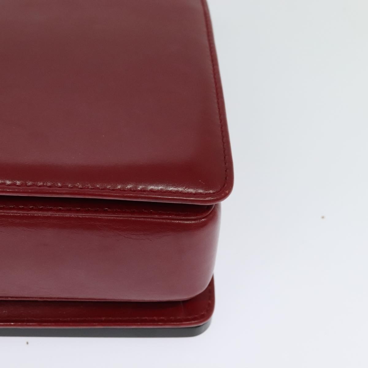 Bvlgari Signature Leather, Red, Leather, Shoulder Bag