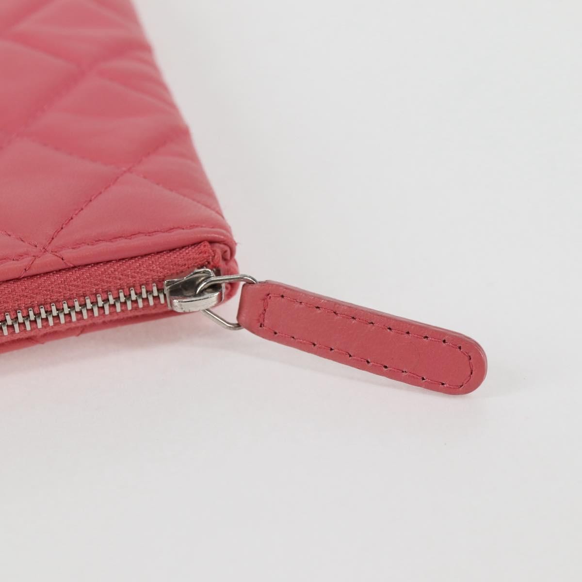Chanel CC Casino O Case Clutch Quilted Lambskin, Pink, Leather, Clutch