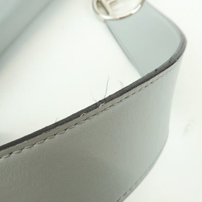 Fendi Kan I F Leather, Gray, Leather, Shoulder Bag