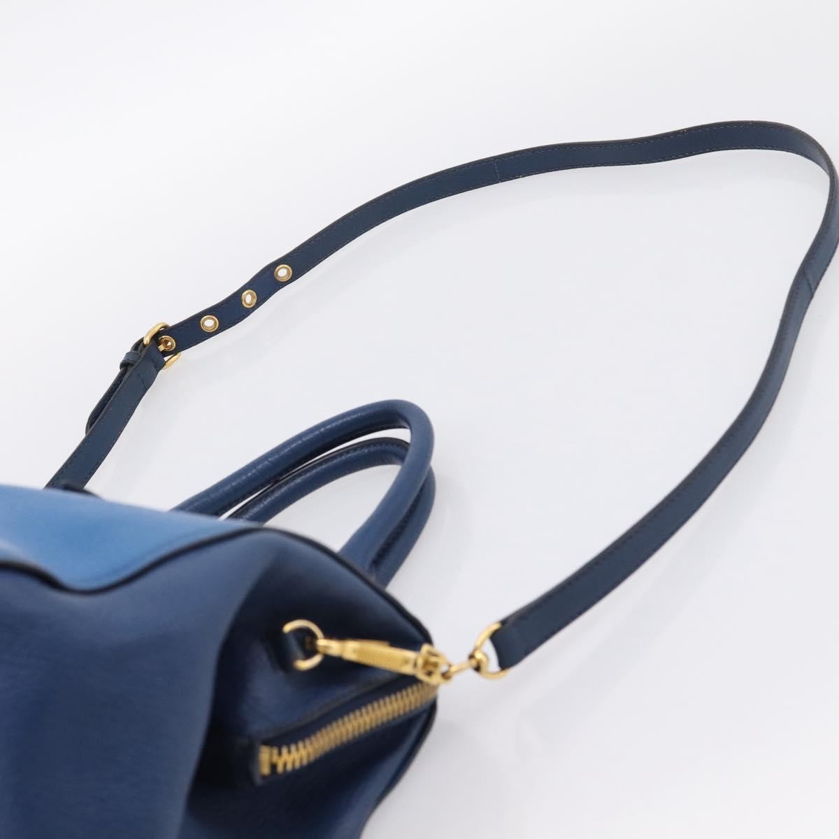 Miu Miu Madras Bowler Leather, Blue, Leather, Handbag