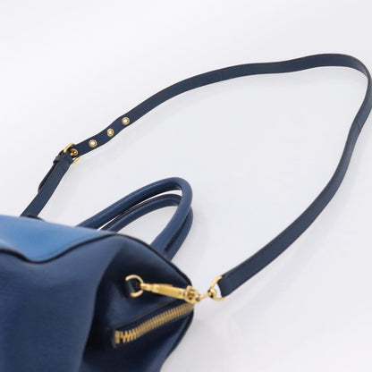 Miu Miu Madras Bowler Leather, Blue, Leather, Handbag