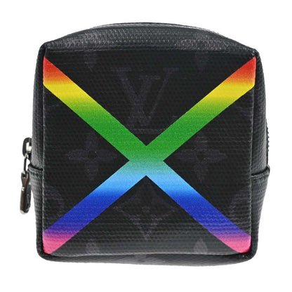 Louis Vuitton Box Pouch Bag Charm and Belt Charm Rainbow Monogram Eclipse Canvas, Black, Leather, Charm