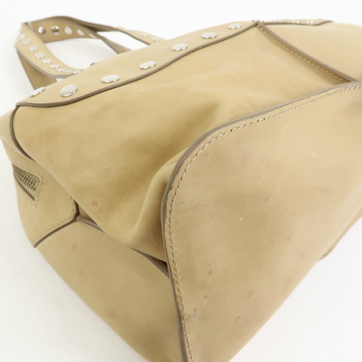 Celine Bowling Leather, Beige, Leather, Handbag