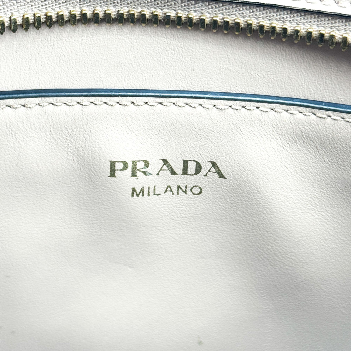 Prada Vintage Tote Leather, Beige, Leather, Tote Bag