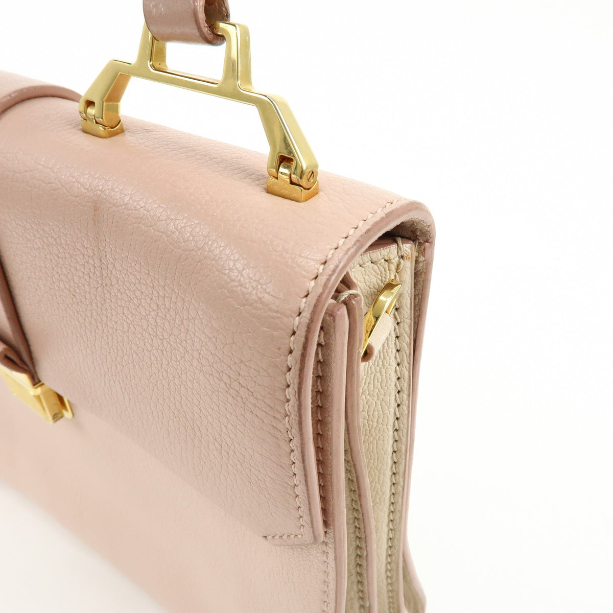 Miu Miu Madras Convertible Compartment Top Handle Leather, Pink, Leather, Handbag
