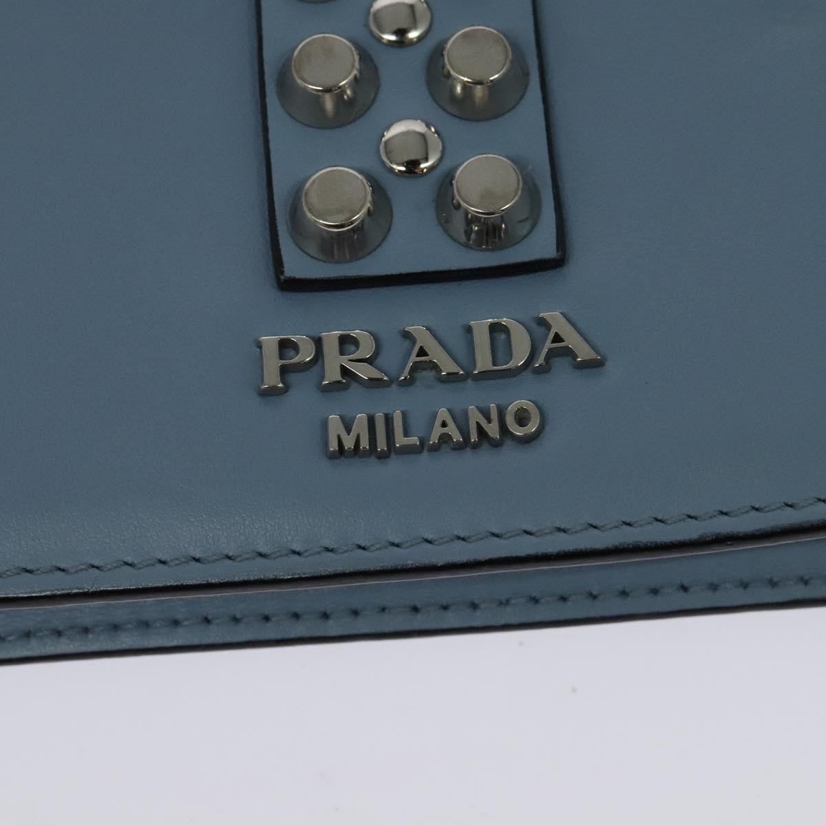 Prada Elektra Studded Leather, Blue, Leather, Shoulder Bag
