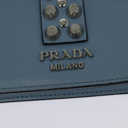 Prada Elektra Studded Leather, Blue, Leather, Shoulder Bag