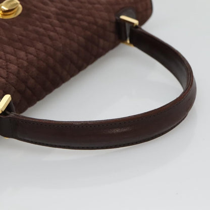 Bally Handbag Quilted Suede, Brown, Suede, Handbag
