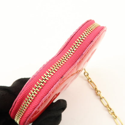 Louis Vuitton Heart Coin Purse Monogram Vernis, Pink, Patent Leather, Clutch