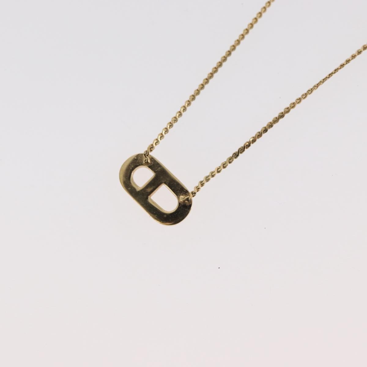 Christian Dior Logo Pendant Metal, Gold, Metal, Necklace