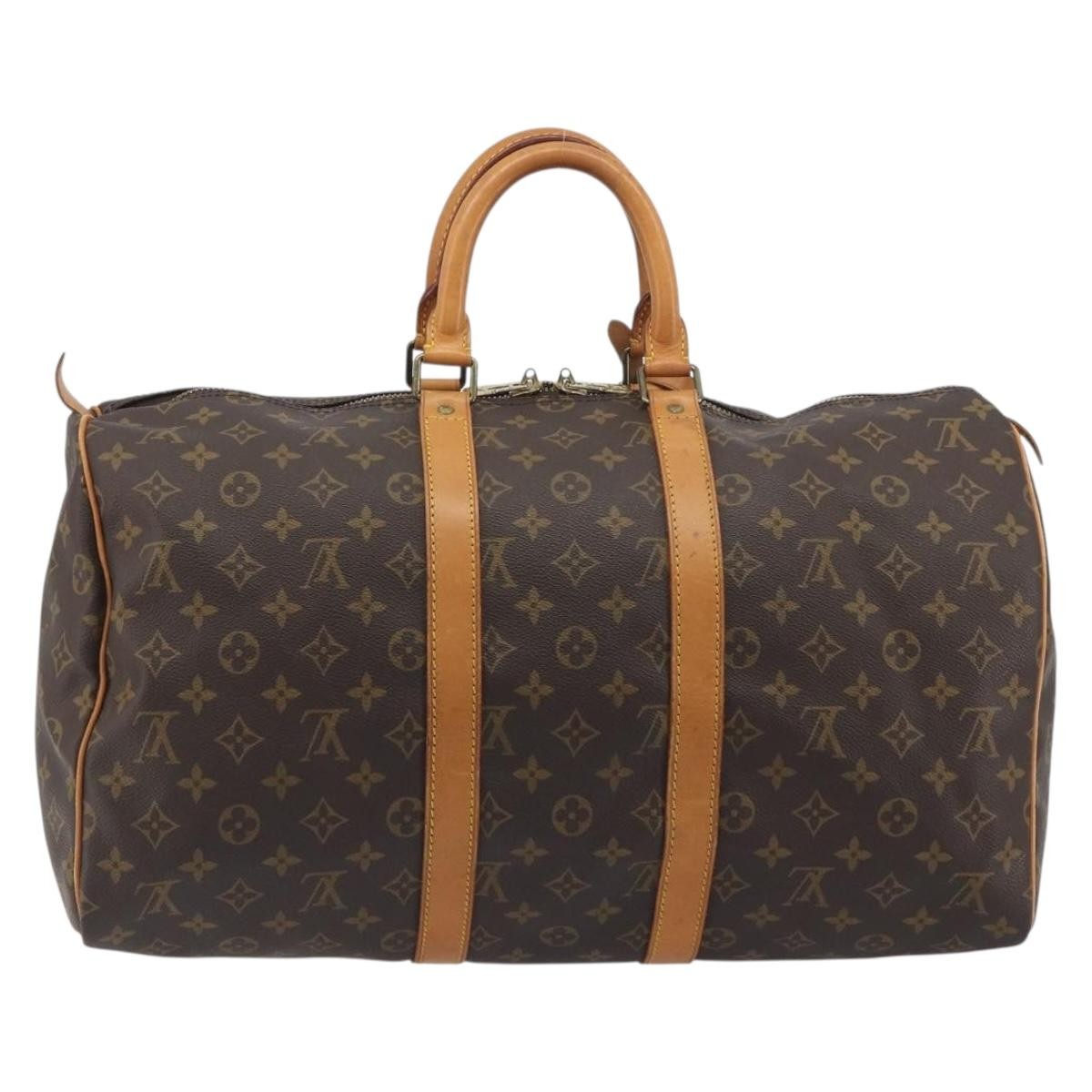 Louis Vuitton Keepall Monogram, Brown, Canvas, Travel Bag