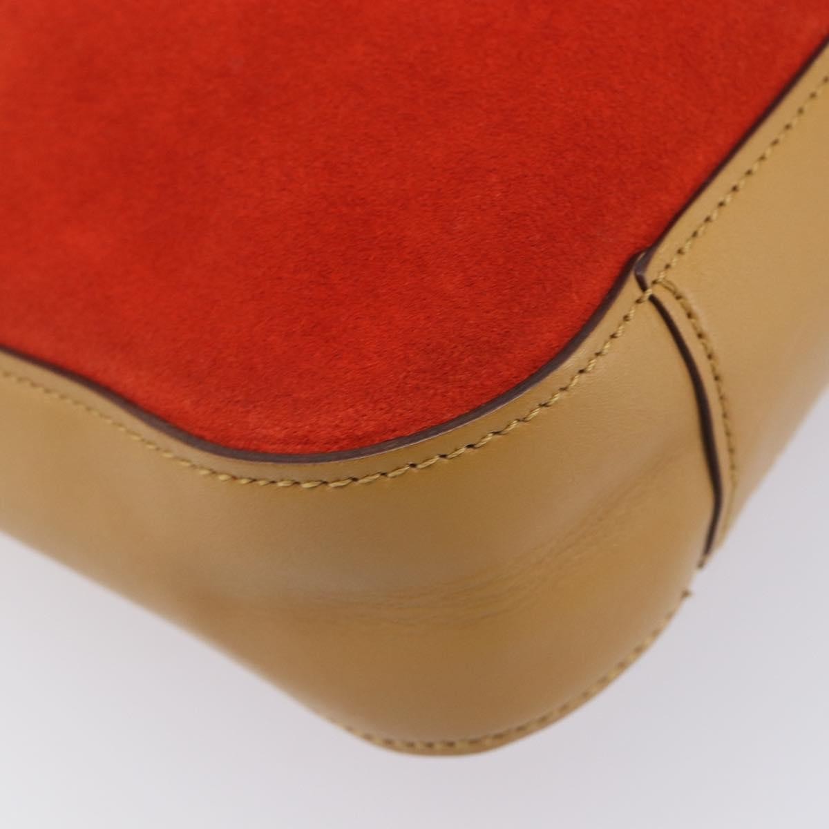 Gucci Vintage Zip Hobo Leather & Suede, Red, Suede, Shoulder Bag