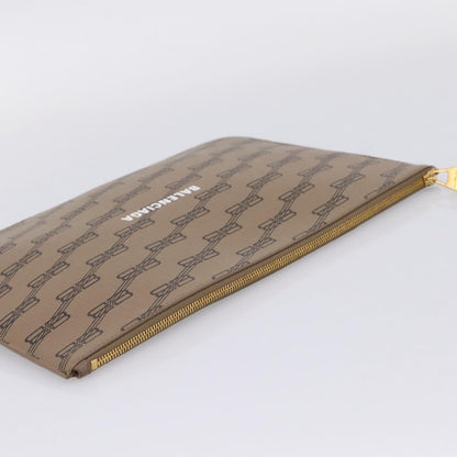Balenciaga Signature Pouch Monogram PVC Leather, Beige, PVC, Clutch