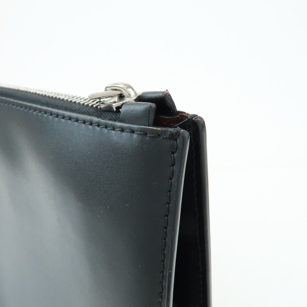 Valentino Garavani VLTN Zip Pouch Printed Leather, Black, Leather, Clutch