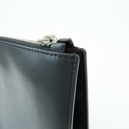 Valentino Garavani VLTN Zip Pouch Printed Leather, Black, Leather, Clutch